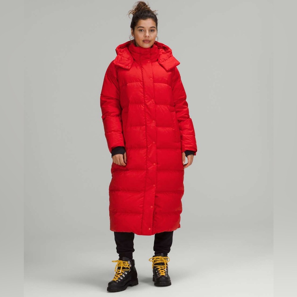Lululemon Wunder Puff Long Jacket (Size 4, Grenadine Red)